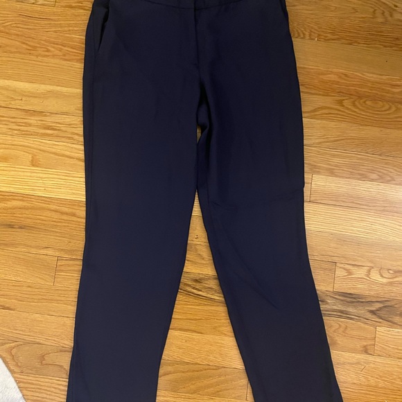 Theory women’s cropped 100% silk pants size 6 NAVY - Picture 8 of 8